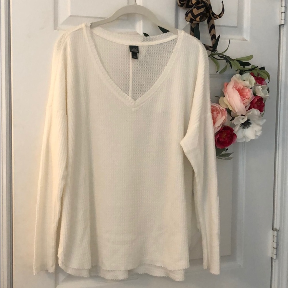 Wild Fable Long Sleeve V-Neck Cozy Waffle Knit